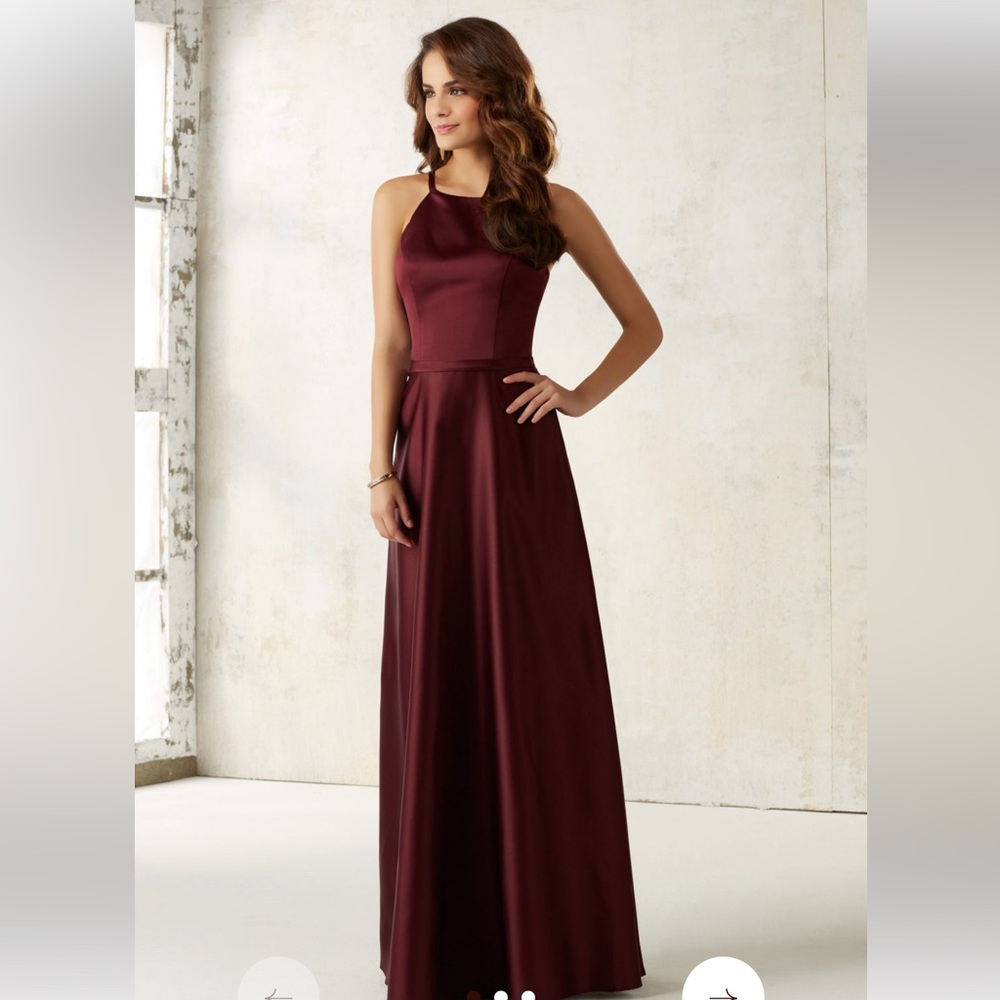 Morilee Satin Bridesmaids Dress with Matching Satin Waistband